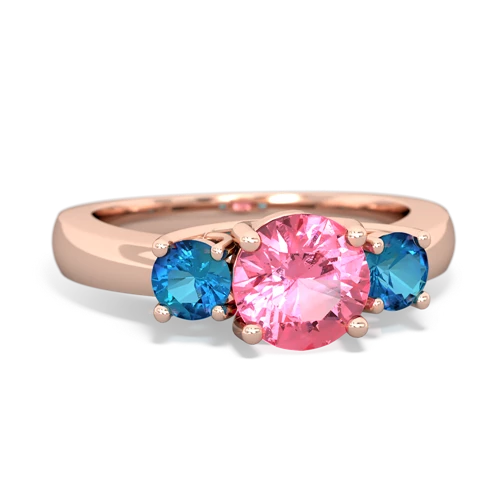 pink sapphire-london topaz timeless ring