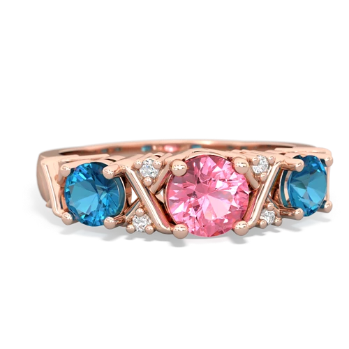 pink sapphire-london topaz timeless ring