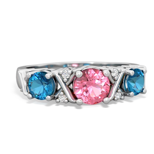 pink sapphire-london topaz timeless ring