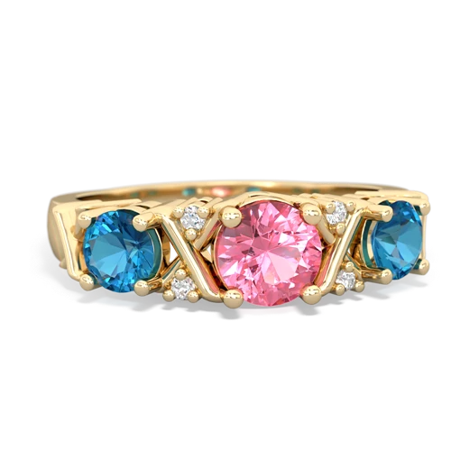 pink sapphire-london topaz timeless ring