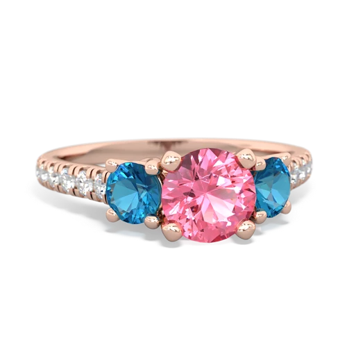 pink sapphire-london topaz trellis pave ring