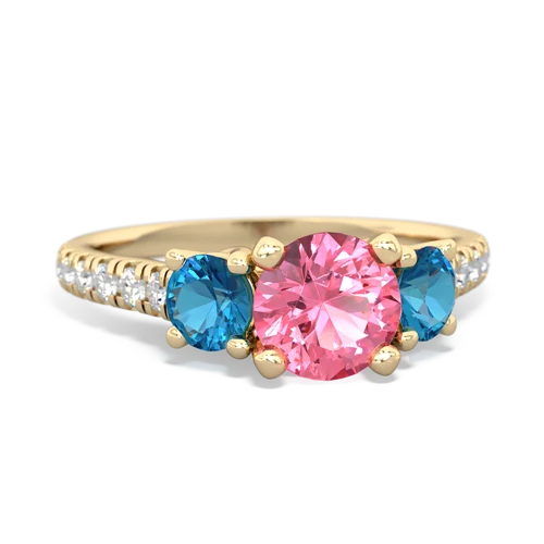 pink sapphire-london topaz trellis pave ring