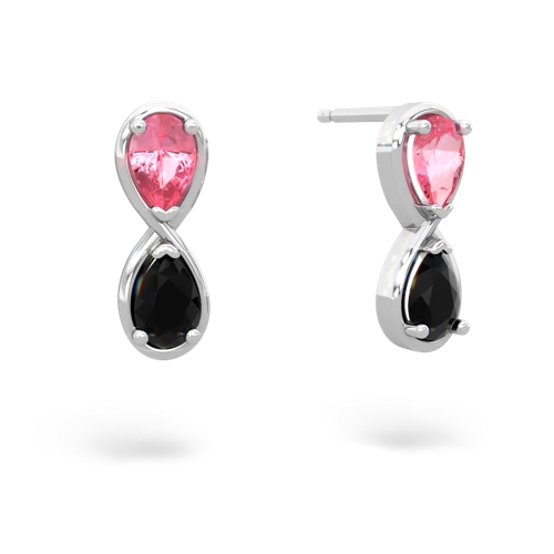 pink sapphire-onyx infinity earrings