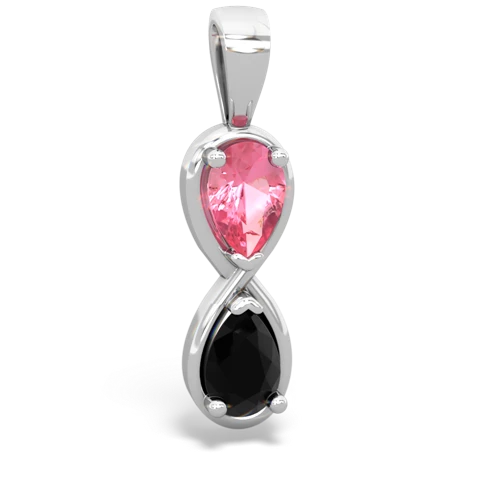 pink sapphire-onyx infinity pendant