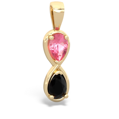pink sapphire-onyx infinity pendant