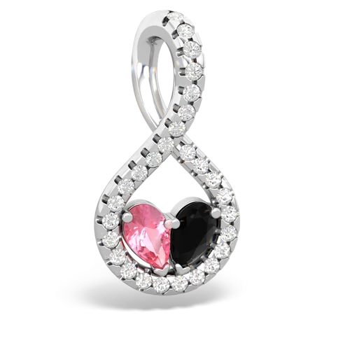 pink sapphire-onyx pave twist pendant