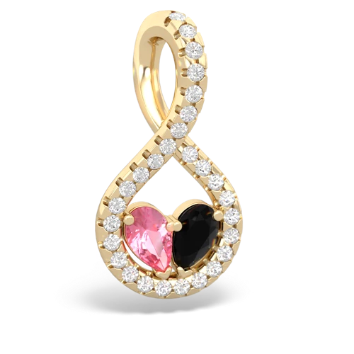 pink sapphire-onyx pave twist pendant