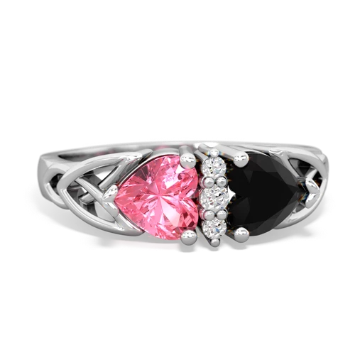 pink sapphire-onyx celtic ring