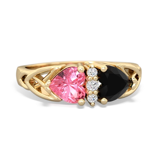 pink sapphire-onyx celtic ring