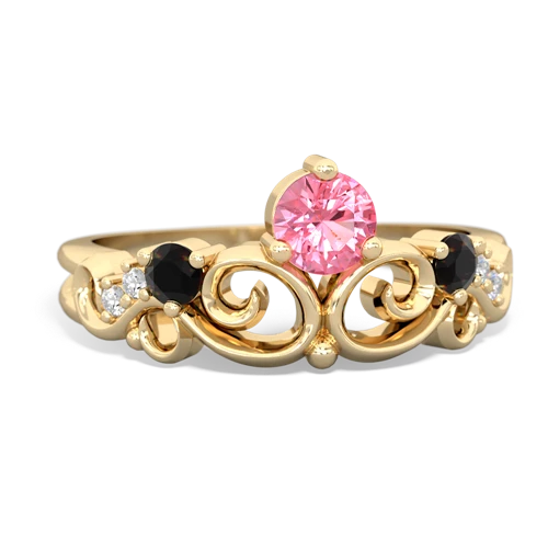 pink sapphire-onyx crown keepsake ring