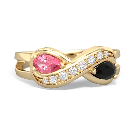 pink sapphire-onyx diamond infinity ring