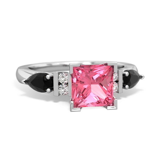 pink sapphire-onyx engagement ring