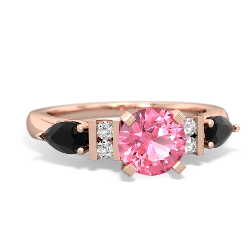 pink sapphire-onyx engagement ring