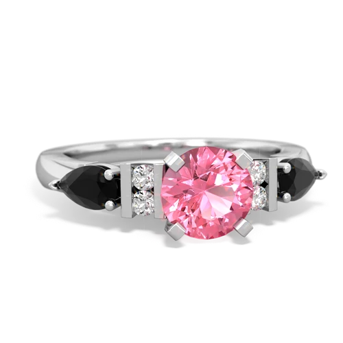 pink sapphire-onyx engagement ring