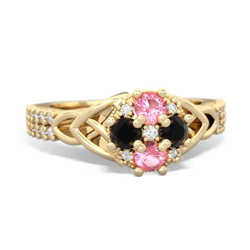 pink sapphire-onyx engagement ring