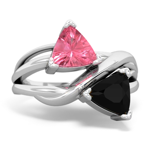 pink sapphire-onyx filligree ring