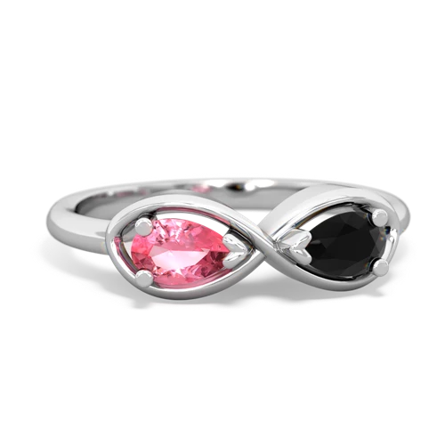 pink sapphire-onyx infinity ring