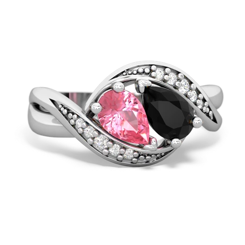 pink sapphire-onyx keepsake curls ring