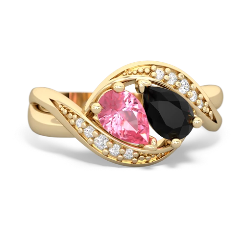 pink sapphire-onyx keepsake curls ring