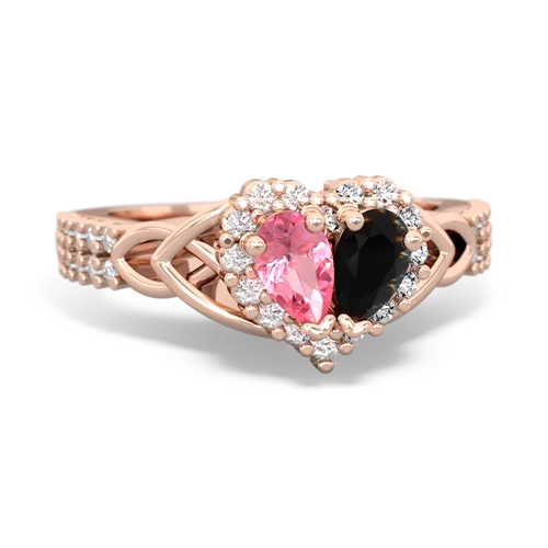 pink sapphire-onyx keepsake engagement ring