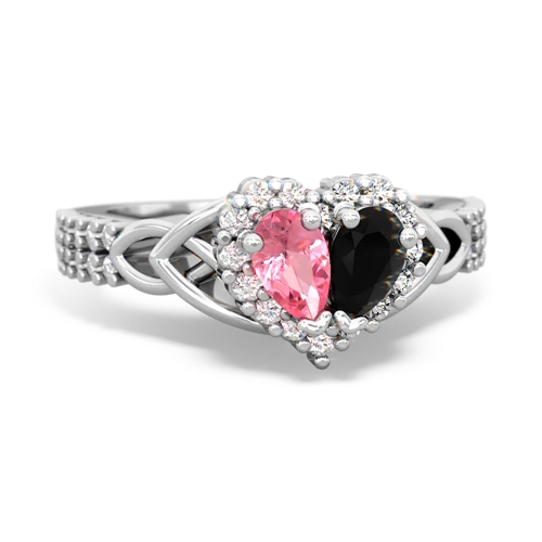 pink sapphire-onyx keepsake engagement ring