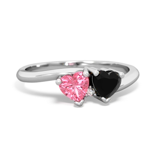 pink sapphire-onyx sweethearts promise ring