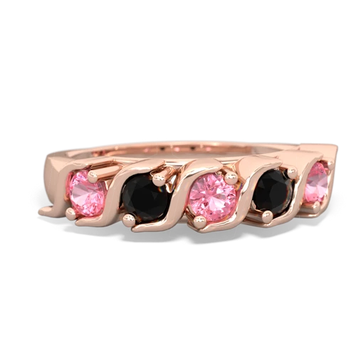 pink sapphire-onyx timeless ring