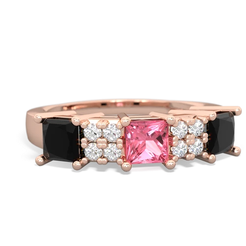 pink sapphire-onyx timeless ring