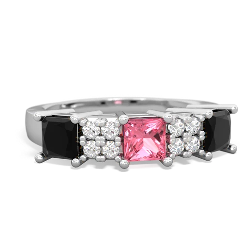 pink sapphire-onyx timeless ring