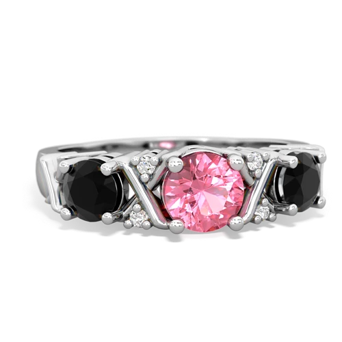 pink sapphire-onyx timeless ring