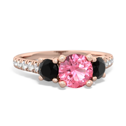 pink sapphire-onyx trellis pave ring