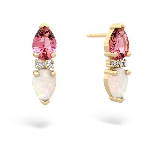pink sapphire-opal bowtie earrings