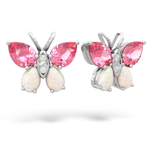 pink sapphire-opal butterfly earrings