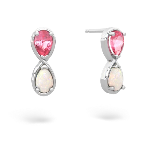 pink sapphire-opal infinity earrings