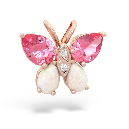 pink sapphire-opal butterfly pendant