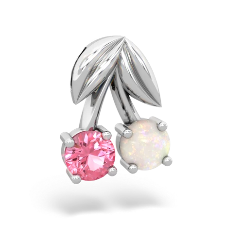 pink sapphire-opal cherries pendant