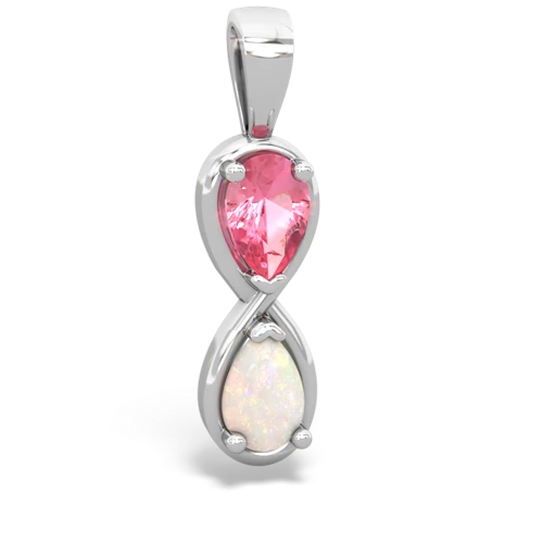 pink sapphire-opal infinity pendant