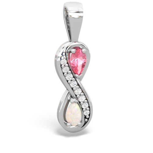 pink sapphire-opal keepsake infinity pendant