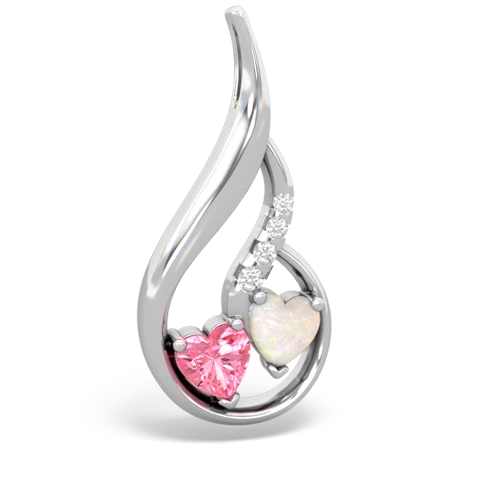 pink sapphire-opal keepsake swirl pendant