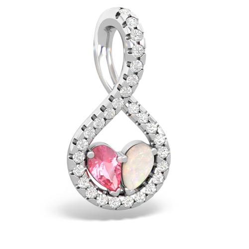 Lab Pink Sapphire Lab Created Pink Sapphire with Genuine Opal PavÃ© Twist pendant Pendant