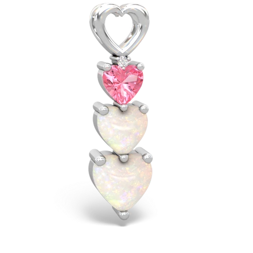 pink sapphire-opal three stone pendant