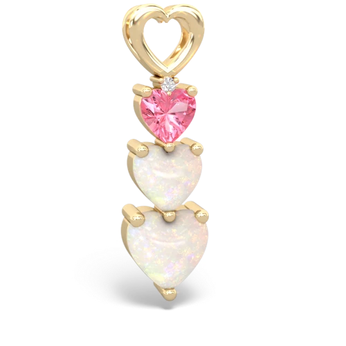 Lab Pink Sapphire Lab Created Pink Sapphire with Genuine Opal and Genuine Aquamarine Past Present Future pendant Pendant