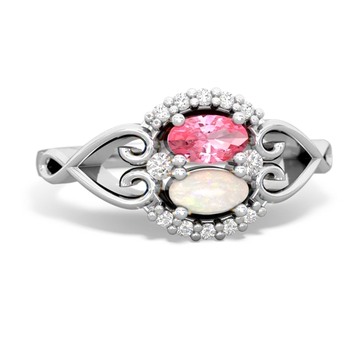 pink sapphire-opal antique keepsake ring