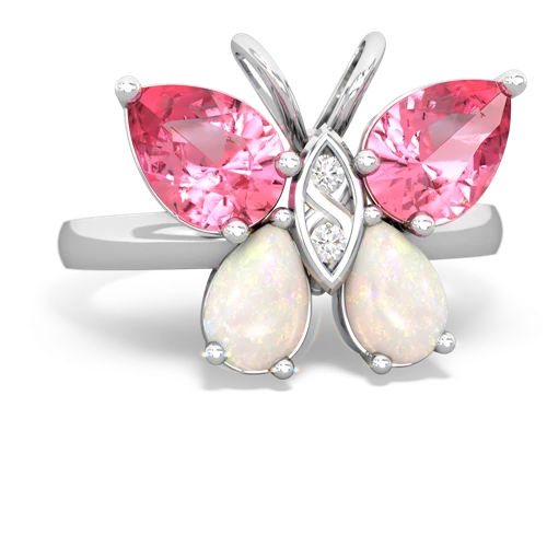 pink sapphire-opal butterfly ring