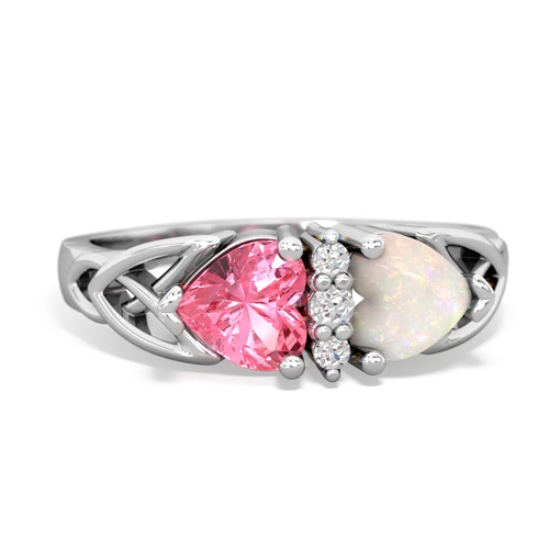 pink sapphire-opal celtic ring