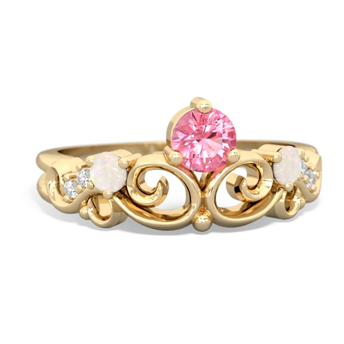 pink sapphire-opal crown keepsake ring