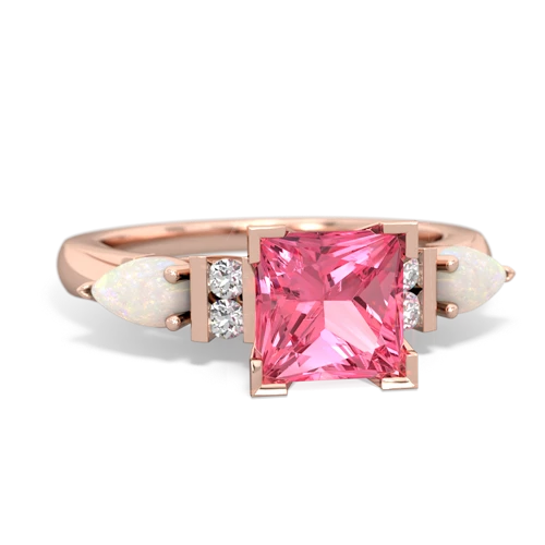 Lab Pink Sapphire Lab Created Pink Sapphire with Genuine Opal and  Engagement ring Ring