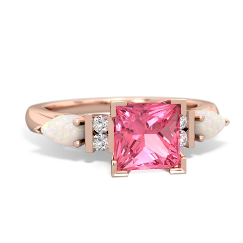 pink sapphire-opal engagement ring