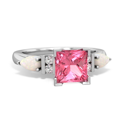 pink sapphire-opal engagement ring