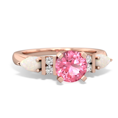 pink sapphire-opal engagement ring